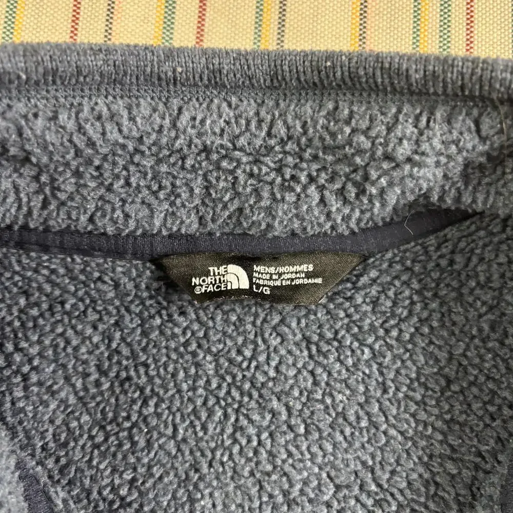 The North Face Vest Mens Large Gray Fleece Full Zip Sherpa Lined Outdoor Warm